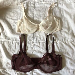 VS red wine color mesh Demi bra (1)